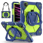 For iPad Pro 11 2022 / Air 10.9 2022 Contrast Color Robot Silicone Hybrid PC Tablet Case(Navy Yellow Green) - 1