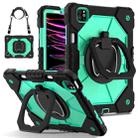 For iPad Pro 11 2022 / Air 10.9 2022 Contrast Color Robot Silicone Hybrid PC Tablet Case(Black Mint Green) - 1
