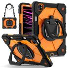 For iPad Pro 11 2022 / Air 10.9 2022 Contrast Color Robot Silicone Hybrid PC Tablet Case(Black Orange) - 1