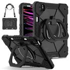 For iPad Pro 11 2022 / Air 10.9 2022 Contrast Color Robot Silicone Hybrid PC Tablet Case(Black) - 1
