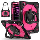 For iPad Pro 11 2022 / Air 10.9 2022 Contrast Color Robot Silicone Hybrid PC Tablet Case(Black Rose Red) - 1