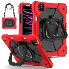 For iPad Pro 11 2022 / Air 10.9 2022 Contrast Color Robot Silicone Hybrid PC Tablet Case(Red Black) - 1