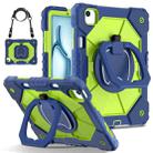 For iPad Air 11 2024 Contrast Color Robot Silicone Hybrid PC Tablet Case(Navy Yellow Green) - 1