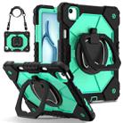 For iPad Air 11 2025 / 2024 Contrast Color Robot Silicone Hybrid PC Tablet Case(Black Mint Green) - 1