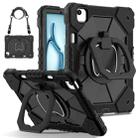 For iPad Air 11 2024 Contrast Color Robot Silicone Hybrid PC Tablet Case(Black) - 1