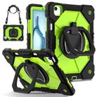 For iPad Air 11 2024 Contrast Color Robot Silicone Hybrid PC Tablet Case(Black Yellow Green) - 1