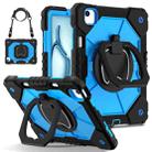 For iPad Air 11 2024 Contrast Color Robot Silicone Hybrid PC Tablet Case(Black Blue) - 1