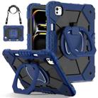 For iPad Pro 11 2024 Contrast Color Robot Silicone Hybrid PC Tablet Case(Navy Black) - 1