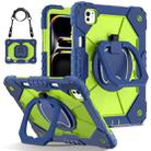 For iPad Pro 11 2024 Contrast Color Robot Silicone Hybrid PC Tablet Case(Navy Yellow Green) - 1