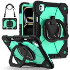 For iPad Pro 11 2024 Contrast Color Robot Silicone Hybrid PC Tablet Case(Black Mint Green) - 1