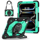 For iPad Pro 11 2024 Contrast Color Robot Silicone Hybrid PC Tablet Case(Black Mint Green) - 2