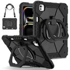 For iPad Pro 11 2024 Contrast Color Robot Silicone Hybrid PC Tablet Case(Black) - 1