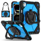 For iPad Pro 11 2024 Contrast Color Robot Silicone Hybrid PC Tablet Case(Black Blue) - 1