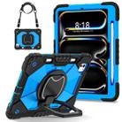 For iPad Pro 11 2024 Contrast Color Robot Silicone Hybrid PC Tablet Case(Black Blue) - 2