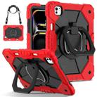 For iPad Pro 11 2024 Contrast Color Robot Silicone Hybrid PC Tablet Case(Red Black) - 1