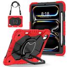 For iPad Pro 11 2024 Contrast Color Robot Silicone Hybrid PC Tablet Case(Red Black) - 2