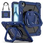 For iPad Air 13 2024 Contrast Color Robot Silicone Hybrid PC Tablet Case(Navy Black) - 1