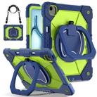 For iPad Air 13 2024 Contrast Color Robot Silicone Hybrid PC Tablet Case(Navy Yellow Green) - 1