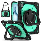 For iPad Air 13 2024 Contrast Color Robot Silicone Hybrid PC Tablet Case(Black Mint Green) - 1