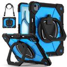 For iPad Air 13 2024 Contrast Color Robot Silicone Hybrid PC Tablet Case(Black Blue) - 1