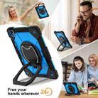 For iPad Air 13 2024 Contrast Color Robot Silicone Hybrid PC Tablet Case(Black Blue) - 2