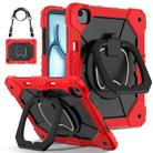 For iPad Air 13 2024 Contrast Color Robot Silicone Hybrid PC Tablet Case(Red Black) - 1