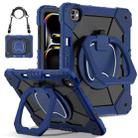 For iPad Pro 13 2024 Contrast Color Robot Silicone Hybrid PC Tablet Case(Navy Black) - 1