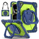 For iPad Pro 13 2024 Contrast Color Robot Silicone Hybrid PC Tablet Case(Navy Yellow Green) - 1