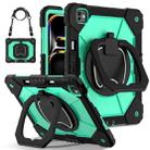 For iPad Pro 13 2024 Contrast Color Robot Silicone Hybrid PC Tablet Case(Black Mint Green) - 1