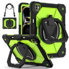 For iPad Pro 13 2024 Contrast Color Robot Silicone Hybrid PC Tablet Case(Black Yellow Green) - 1