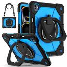 For iPad Pro 13 2024 Contrast Color Robot Silicone Hybrid PC Tablet Case(Black Blue) - 1