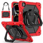 For iPad Pro 13 2024 Contrast Color Robot Silicone Hybrid PC Tablet Case(Red Black) - 1