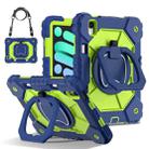 For iPad mini 2024 / mini 6 Contrast Color Robot Silicone Hybrid PC Tablet Case(Navy Yellow Green) - 1