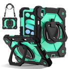 For iPad mini 2024 / mini 6 Contrast Color Robot Silicone Hybrid PC Tablet Case(Black Mint Green) - 1