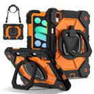 For iPad mini 2024 / mini 6 Contrast Color Robot Silicone Hybrid PC Tablet Case(Black Orange) - 1