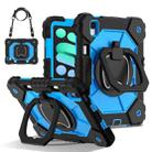 For iPad mini 2024 / mini 6 Contrast Color Robot Silicone Hybrid PC Tablet Case(Black Blue) - 1