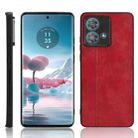 For Motorola Edge 40 Neo 5G Cow Pattern Sewing Back Cover Phone Case(Red) - 1