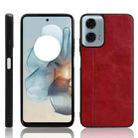 For Motorola Moto G Power 5G 2024 Cow Pattern Sewing Back Cover Phone Case(Red) - 1