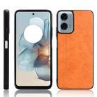 For Motorola Moto G Power 5G 2024 Cow Pattern Sewing Back Cover Phone Case(Orange) - 1