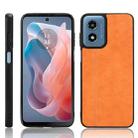 For Motorola Moto G Play 4G 2024 Cow Pattern Sewing Back Cover Phone Case(Orange) - 1