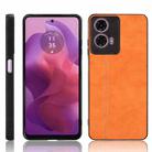 For Motorola Moto G04 / Moto G24 Cow Pattern Sewing Back Cover Phone Case(Orange) - 1