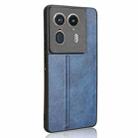 For Motorola Edge 50 Ultra / X50 Ultra Cow Pattern Sewing Back Cover Phone Case(Blue) - 3