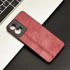 For Motorola Moto E14 Cow Pattern Sewing Back Cover Phone Case(Red) - 2