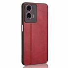 For Motorola Moto E14 Cow Pattern Sewing Back Cover Phone Case(Red) - 3