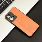 For Motorola Moto E14 Cow Pattern Sewing Back Cover Phone Case(Orange) - 2