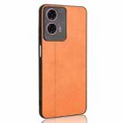 For Motorola Moto E14 Cow Pattern Sewing Back Cover Phone Case(Orange) - 3