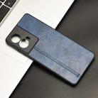 For Motorola Edge 50 Fusion Cow Pattern Sewing Back Cover Phone Case(Blue) - 2