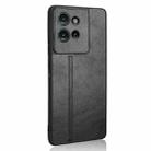 For Motorola Edge 50 Cow Pattern Sewing Back Cover Phone Case(Black) - 3