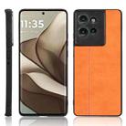 For Motorola Edge 50 Cow Pattern Sewing Back Cover Phone Case(Orange) - 1