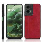 For Motorola Moto G35 5G Cow Pattern Sewing Back Cover Phone Case(Red) - 1